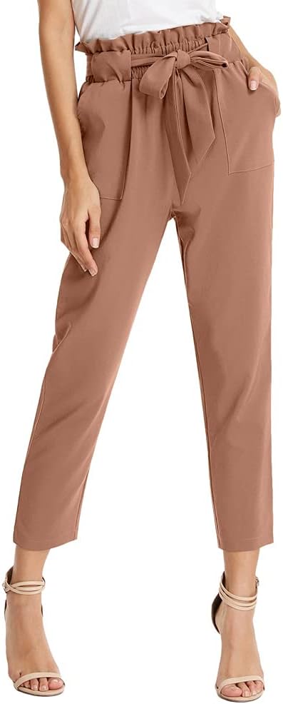 GRACE KARIN Paper Bag Waist Cropped Pants women's clothing with real, functional pockets