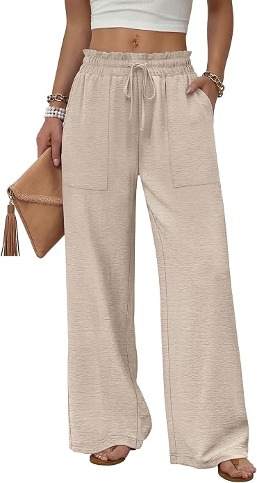 LILLUSORY Linen Wide-Leg Palazzo Pants women's clothing with real, functional pockets