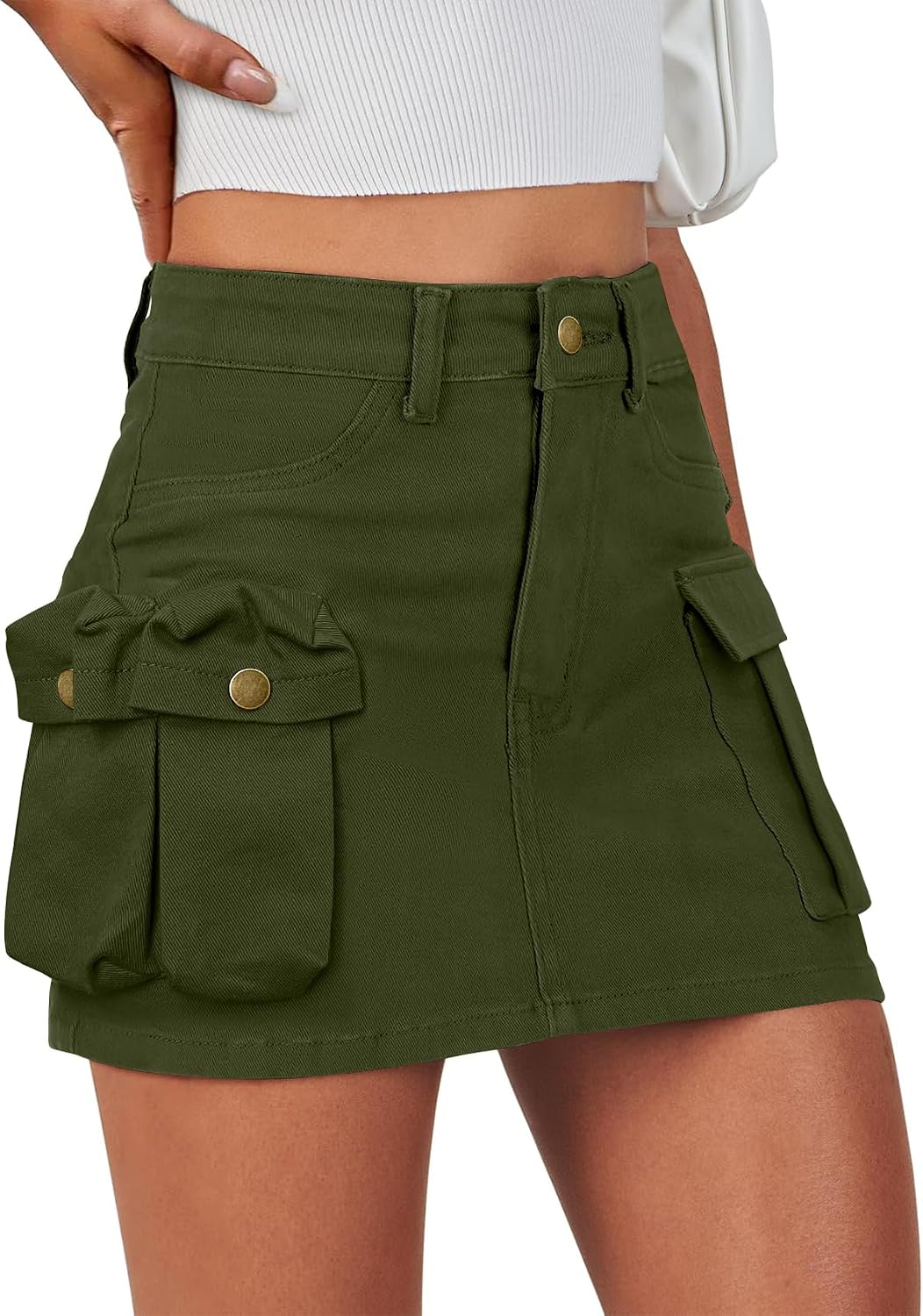 IVIR Cargo Denim Mini Skirt women's clothing with real, functional pockets