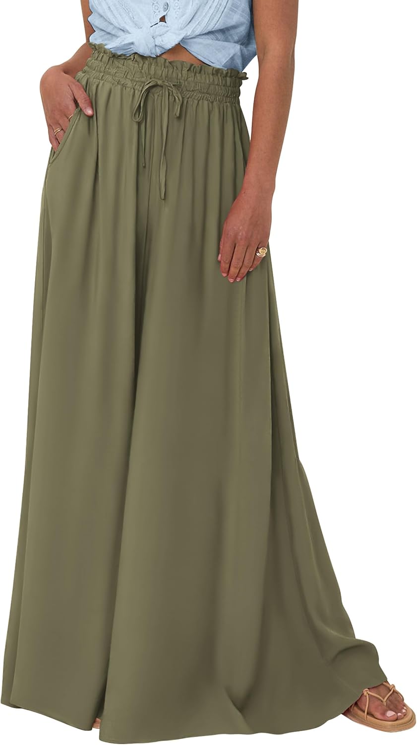 PRETTYGARDEN Wide Leg Palazzo Pants women's clothing with real, functional pockets
