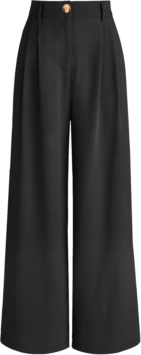 AUTOMET Wide Leg Palazzo Dress Pants women's clothing with real, functional pockets