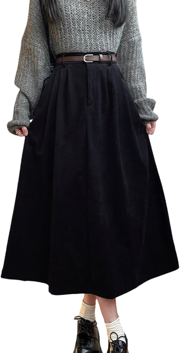 Vintage Finds Button-Front Vintage Midi Skirt women's clothing with real, functional pockets