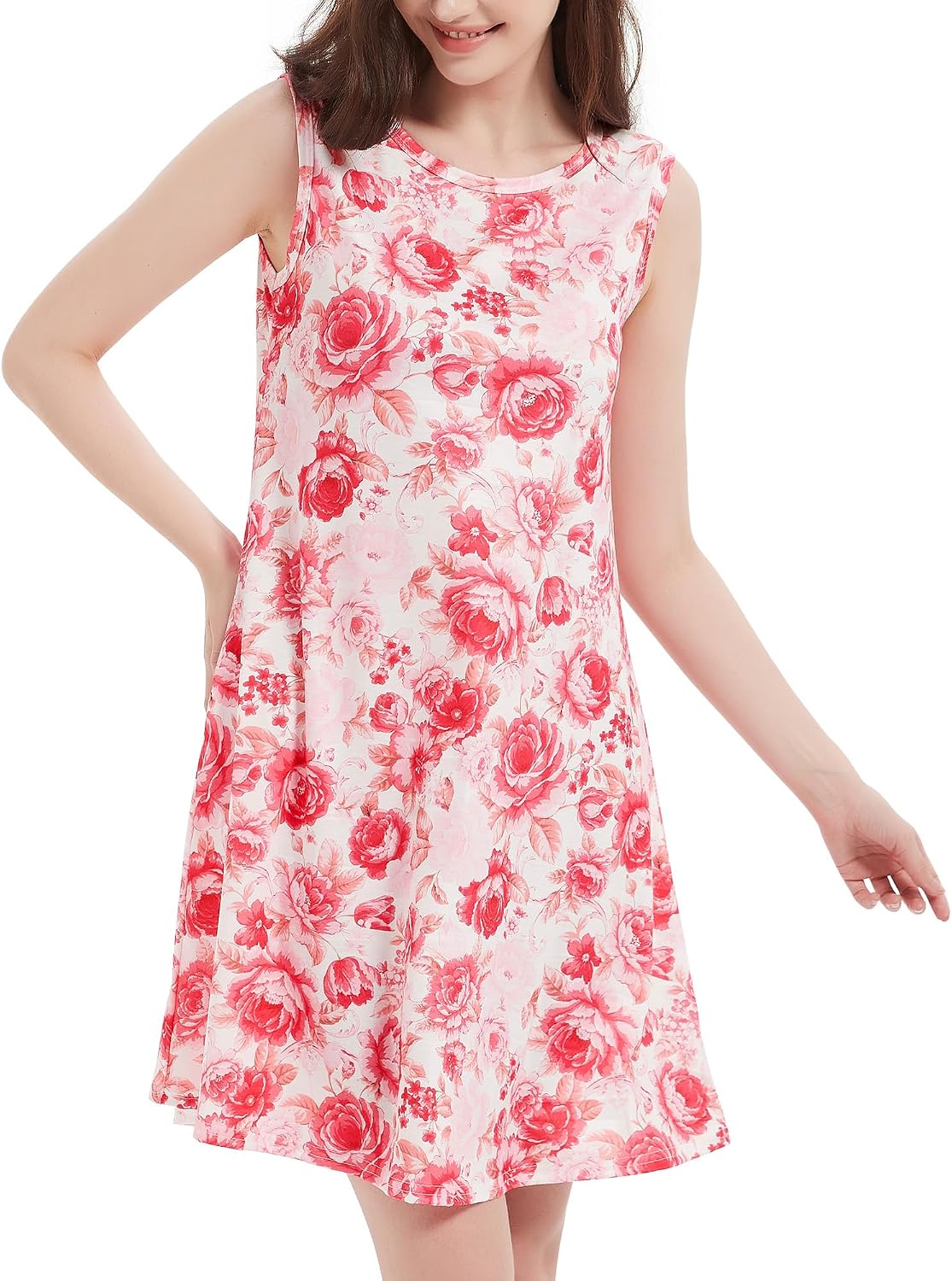 Scotamalone Floral T-Shirt Beach Sundress women's clothing with real, functional pockets