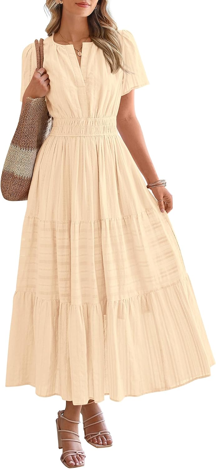 BTFBM Short Sleeve Casual Maxi Dress women's clothing with real, functional pockets