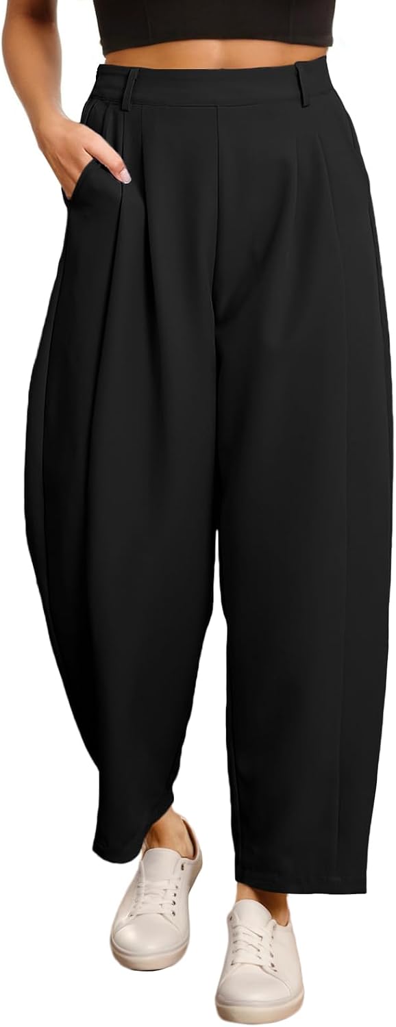 EVALESS Wide-Leg Barrel Pants women's clothing with real, functional pockets