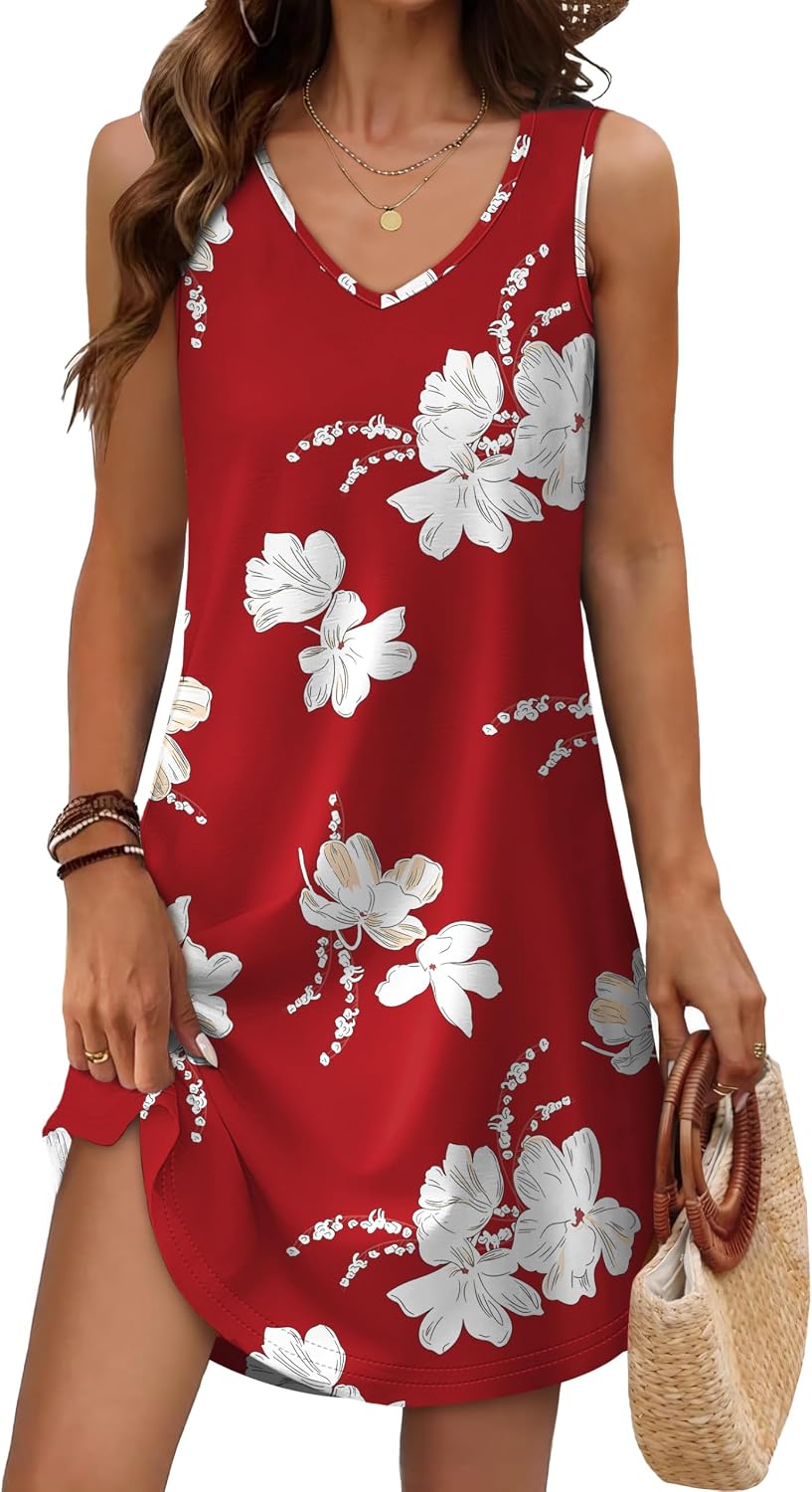 Zeagoo Sleeveless V-Neck Sundress women's clothing with real, functional pockets