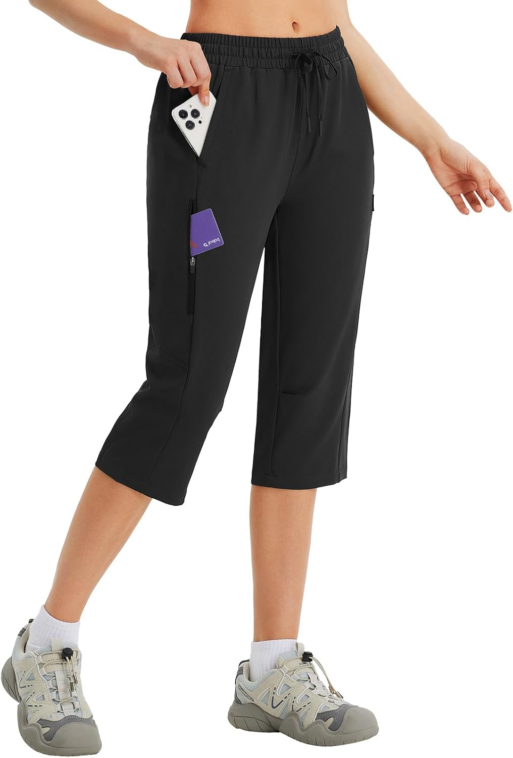 Baleaf Water-Resistant Hiking Capris women's clothing with real, functional pockets