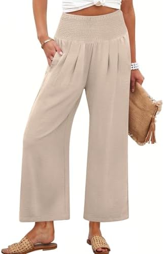 ANRABESS Lightweight High-Waist Palazzo Pants women's clothing with real, functional pockets
