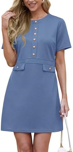 GRECERELLE Button-Front Mini Dress women's clothing with real, functional pockets