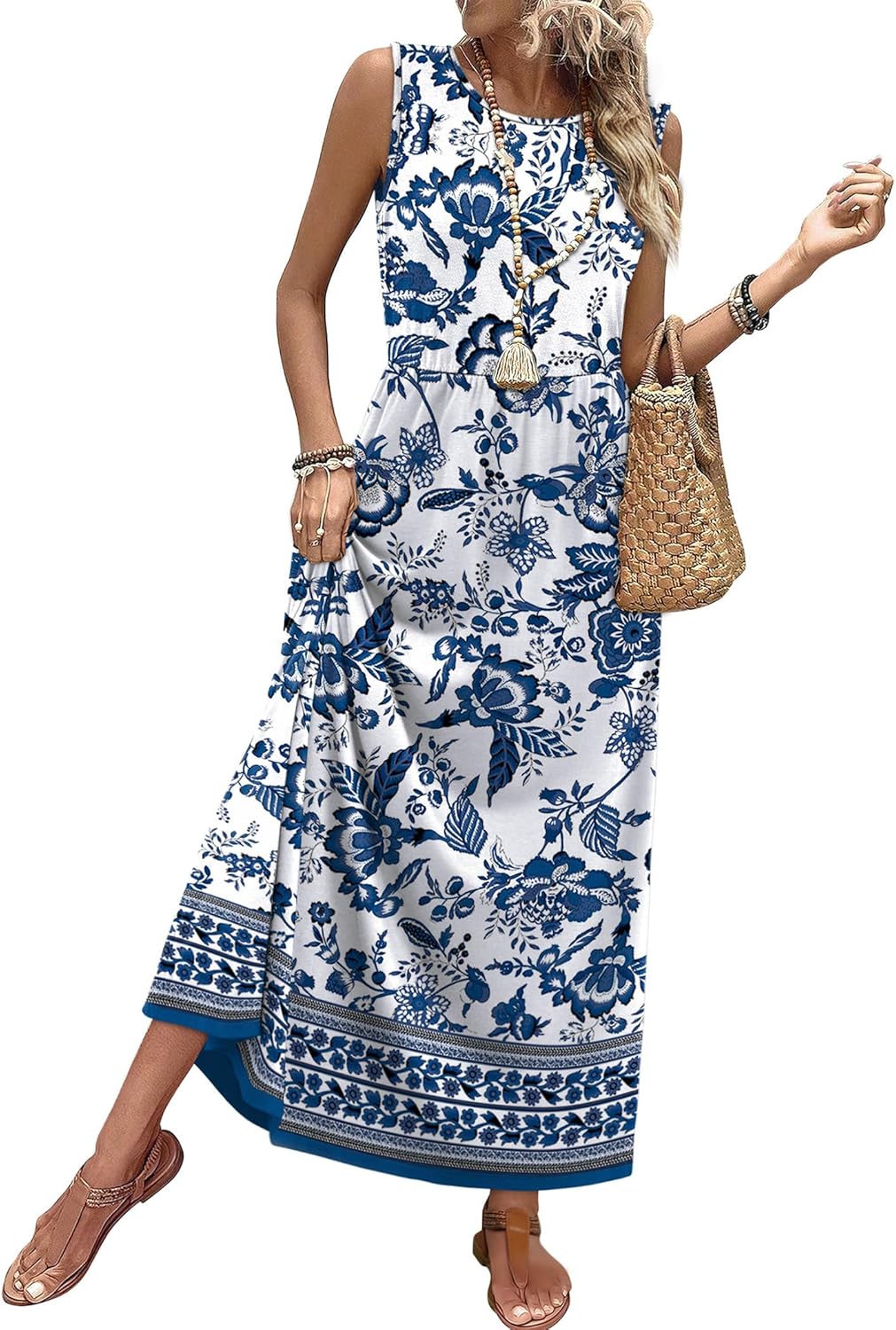 Summer Styles Floral Vacation Maxi Dress women's clothing with real, functional pockets
