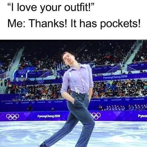 Woman screaming with joy that her dress has pockets, the classic "thanks, it has pockets" women's clothing meme